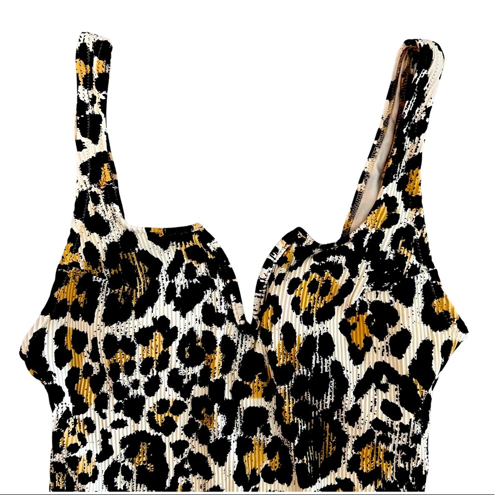 Leopard print one piece bathing suit